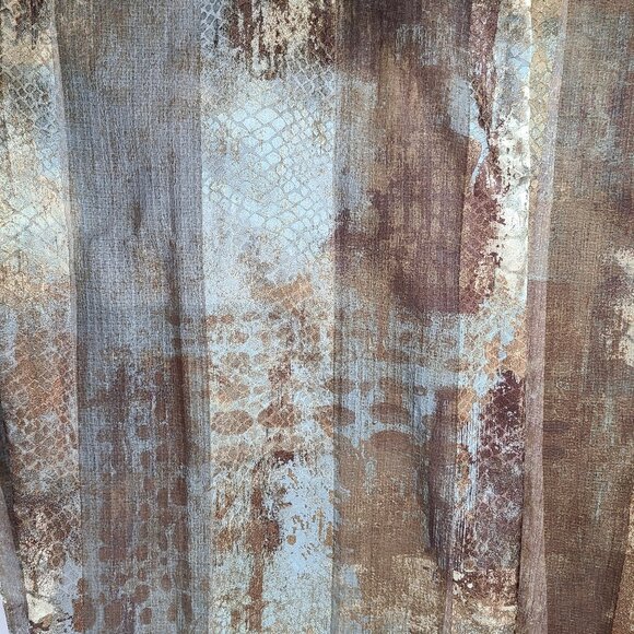Chapel Hill Chocolate Madagascar Sheer Rod Pocket Curtains 2 Panels 63" Long - Picture 8 of 8